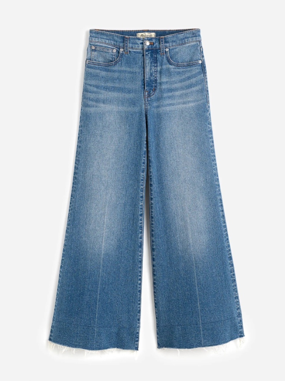 Madewell Petite Flared Wide-Leg Crop Jeans | 27P | Stretch High Waist Denim